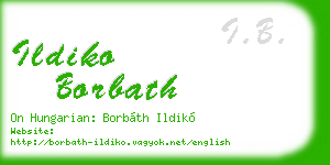 ildiko borbath business card