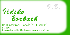 ildiko borbath business card
